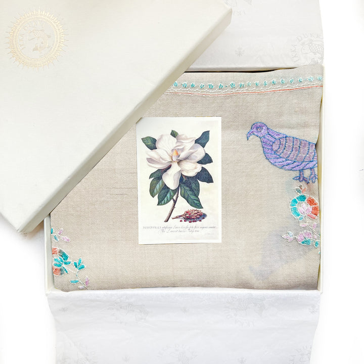 Pashmina Finch Embroidered Stole