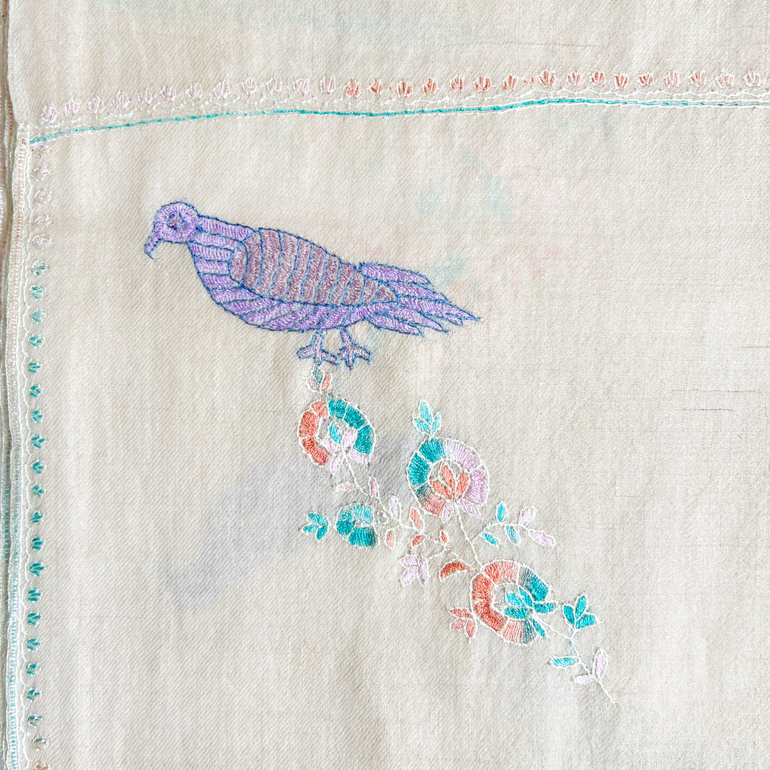 Pashmina Finch Embroidered Stole