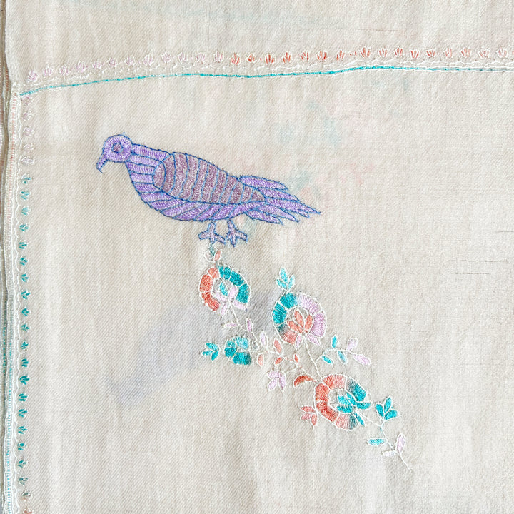 Pashmina Finch Embroidered Stole