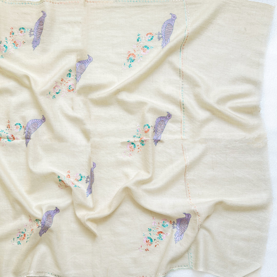 Pashmina Finch Embroidered Stole