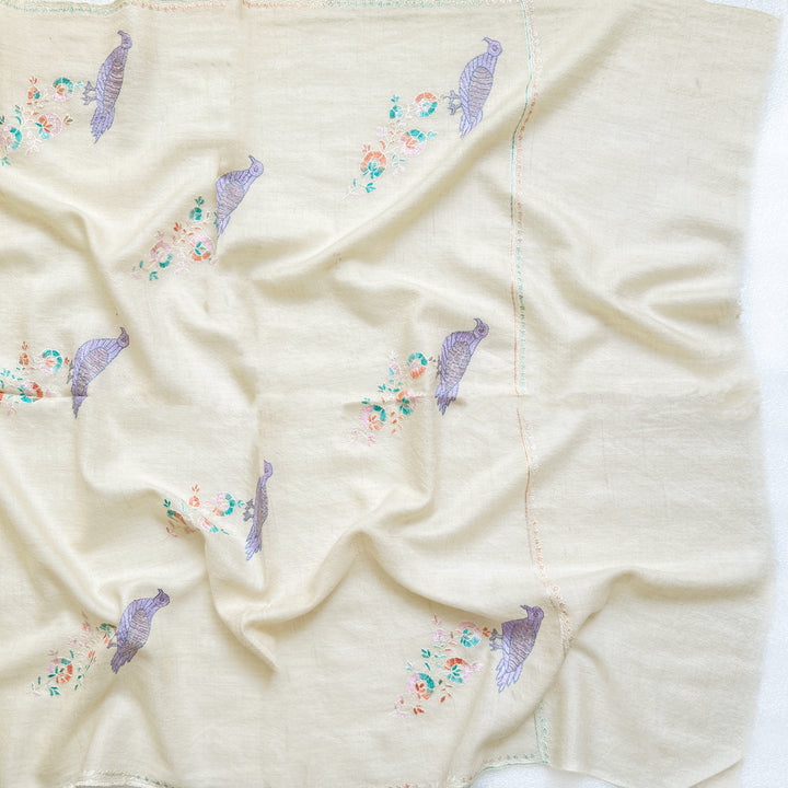 Pashmina Finch Embroidered Stole