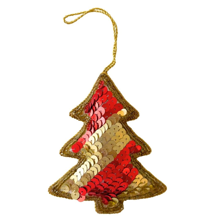 Handmade Layered Tree Embroidered Ornament