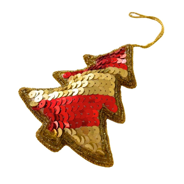 Handmade Layered Tree Embroidered Ornament