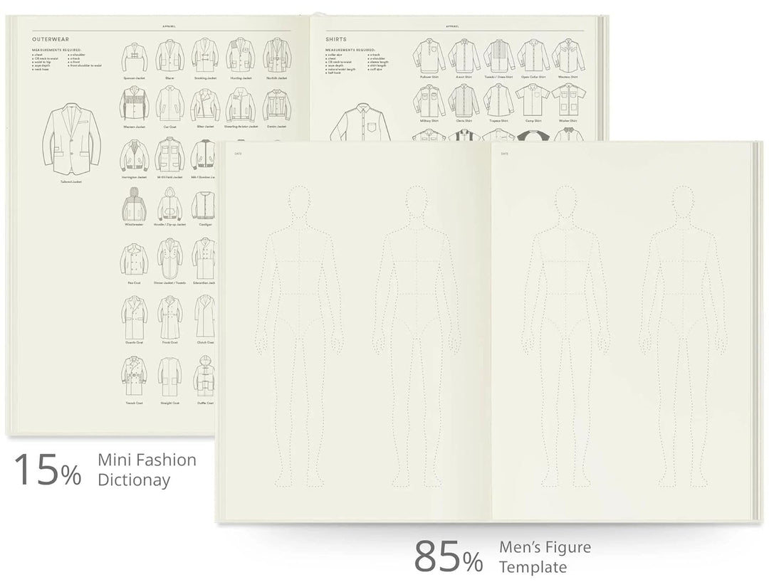 Fashionary Menswear Sketchbook A4 Book