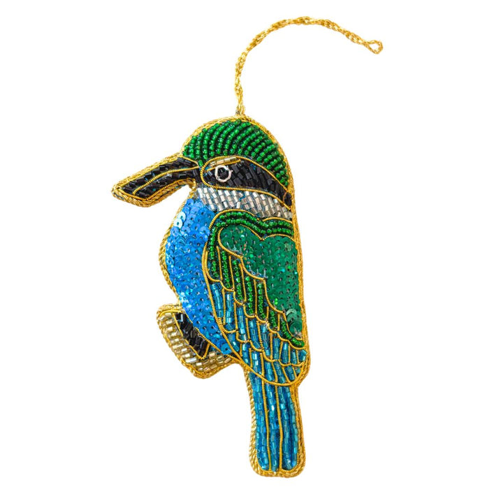 Handmade Blue Dolphin Embroidered Ornament