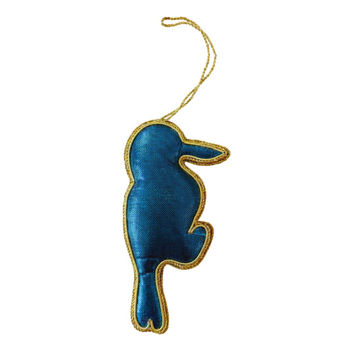 Handmade Turquoise Fish Beaded Embroidered Ornament