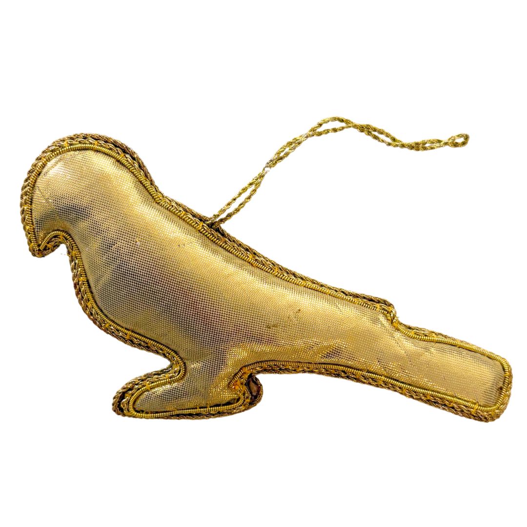 Handmade Songbird on Branch Embroidered Ornament