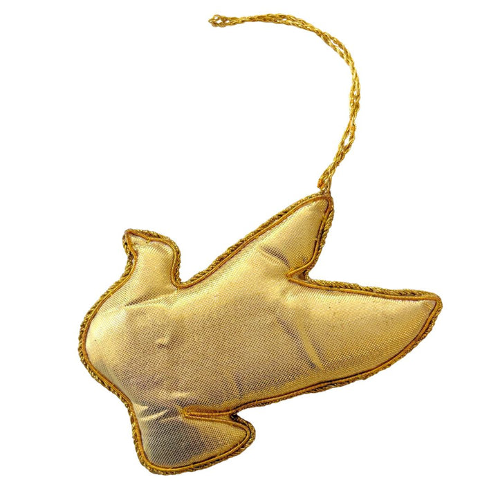 Handmade Golden Dove Embroidered Ornament