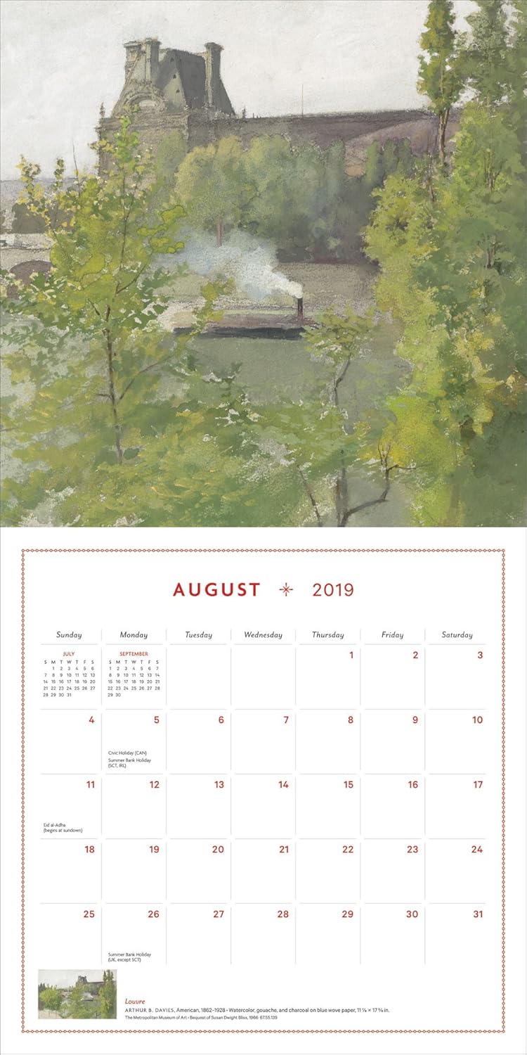 Paris in Art 2019 Wall Calendar