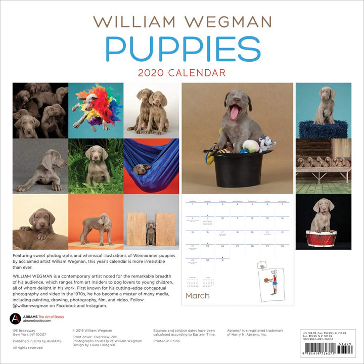 William Wegman Puppies 2020 Wall Calendar