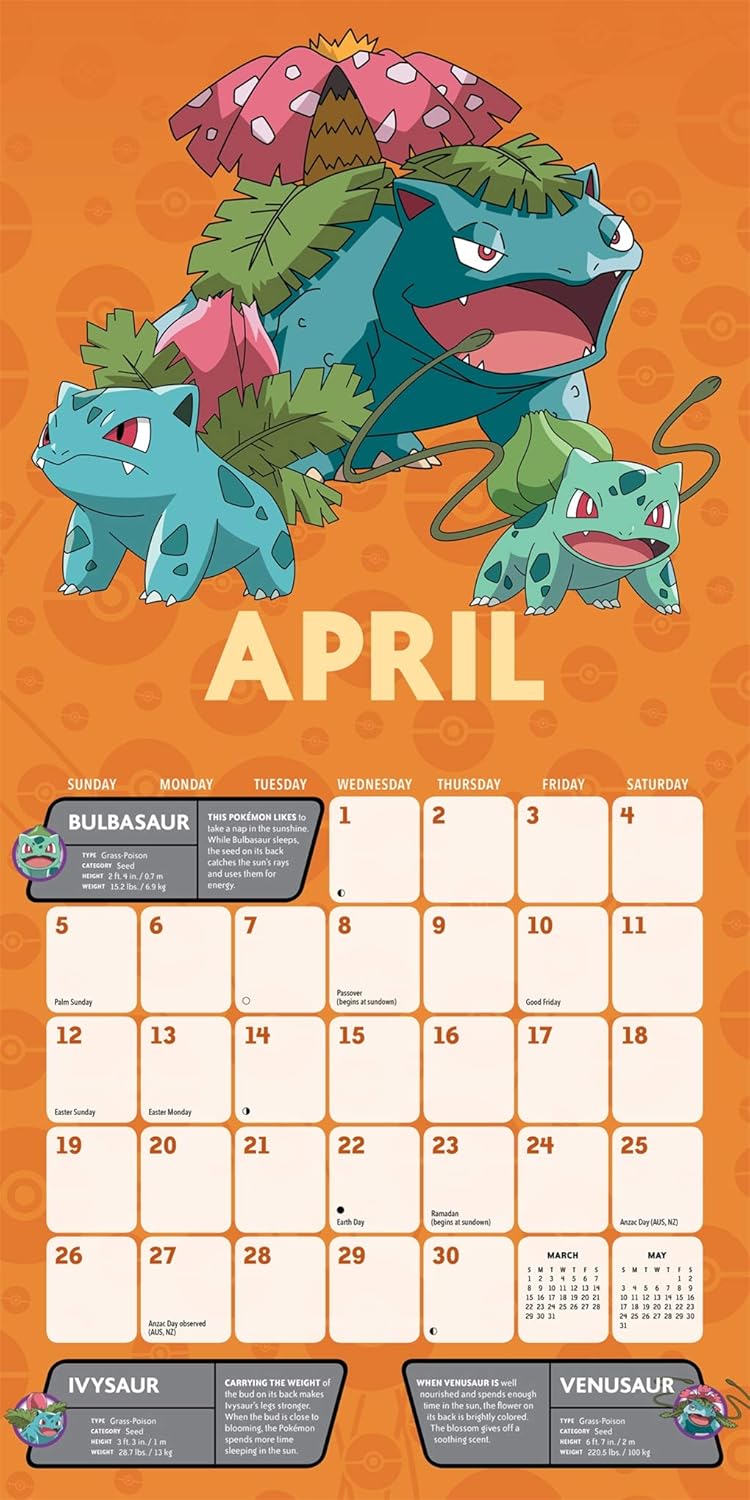 Pokémon 2020 Wall Calendar