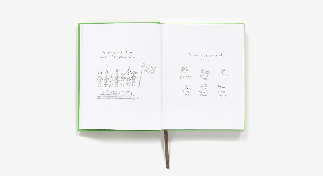 LITTLE KID WITH THE BIG GREEN HAND BOOK