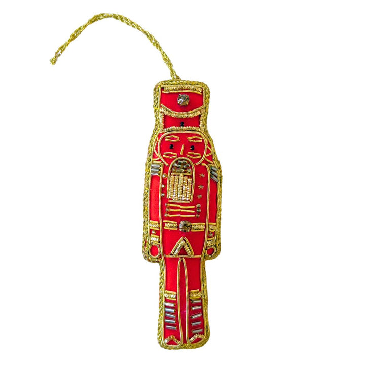 Handmade Nutcracker Soldier Embroidered Ornament