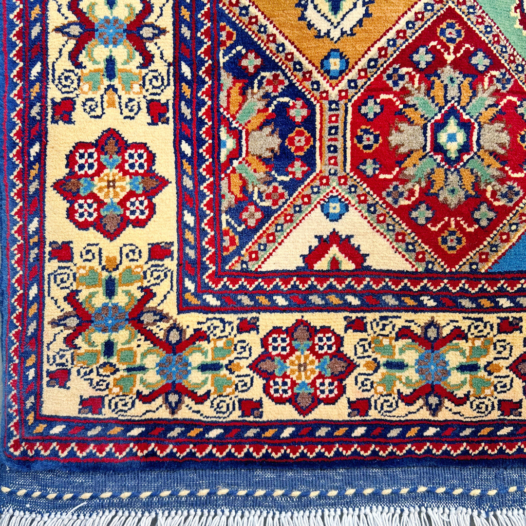 Jaali Chobrang, one-of-a-kind Afghan rug — additional view