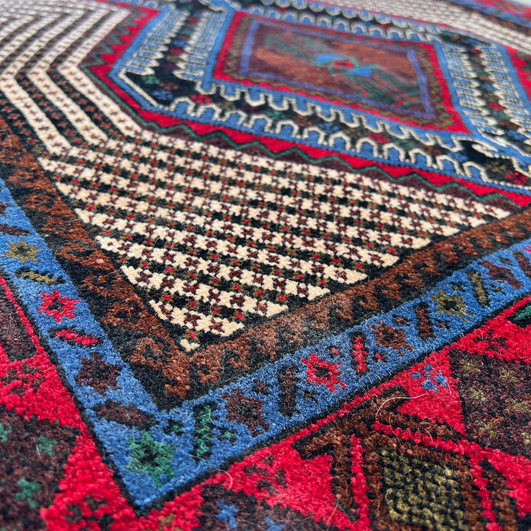 Mehr Jaal Baluchi One-OF-A-Kind-Afghan Rug