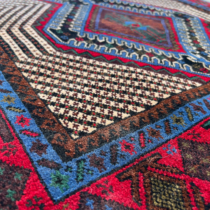 Mehr Jaal Baluchi One-OF-A-Kind-Afghan Rug