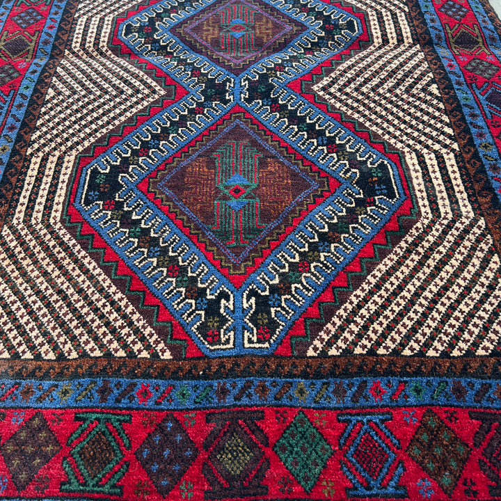 Mehr Jaal Baluchi One-OF-A-Kind-Afghan Rug