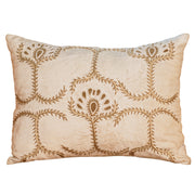 White velvet floral embroidered cushion cover