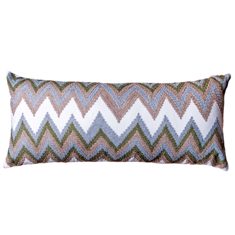 Dual Chevron Aari Cushion Cover