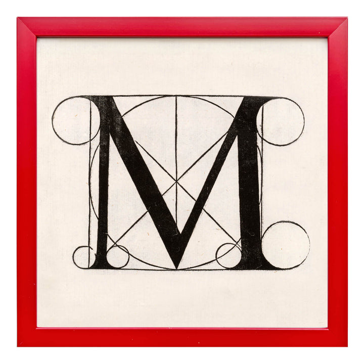 Architectural Letter M from De Divina Proportione by Leonardo da Vinci