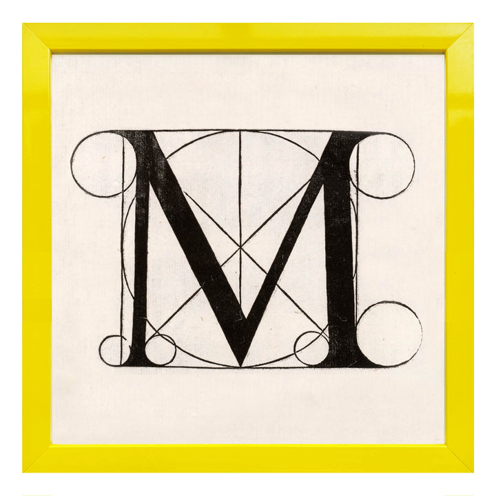 Architectural Letter M from De Divina Proportione by Leonardo da Vinci