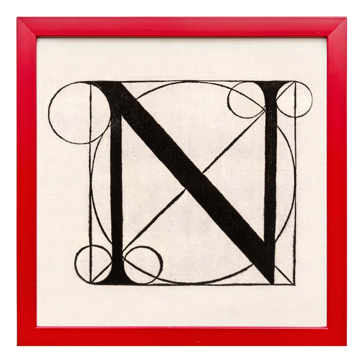 Architectural Letter N from De Divina Proportione by Leonardo da Vinci