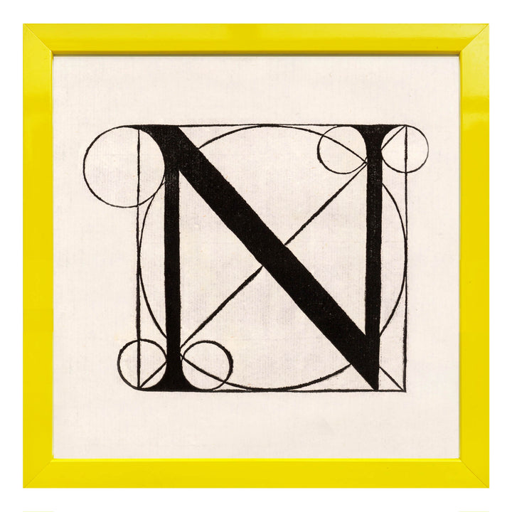 Architectural Letter N from De Divina Proportione by Leonardo da Vinci