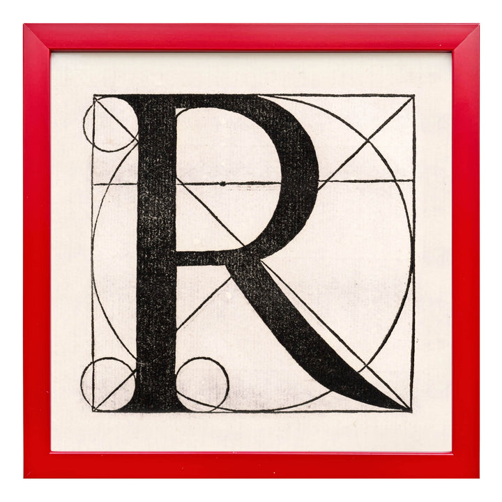 Architectural Letter R from De Divina Proportione by Leonardo da Vinci