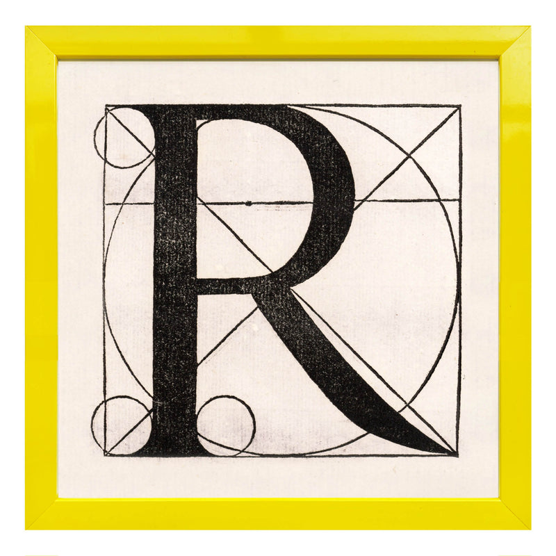 Architectural Letter R from De Divina Proportione by Leonardo da Vinci