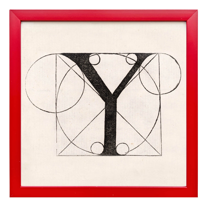 Architectural Letter Y from De Divina Proportione by Leonardo da Vinci