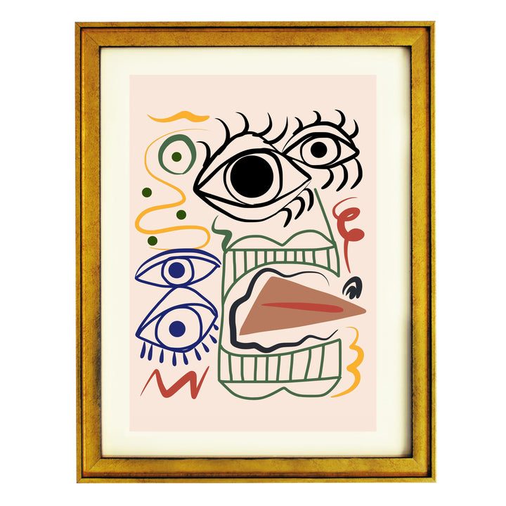 Line Art Bizarre Totem By Little Dean Art Print