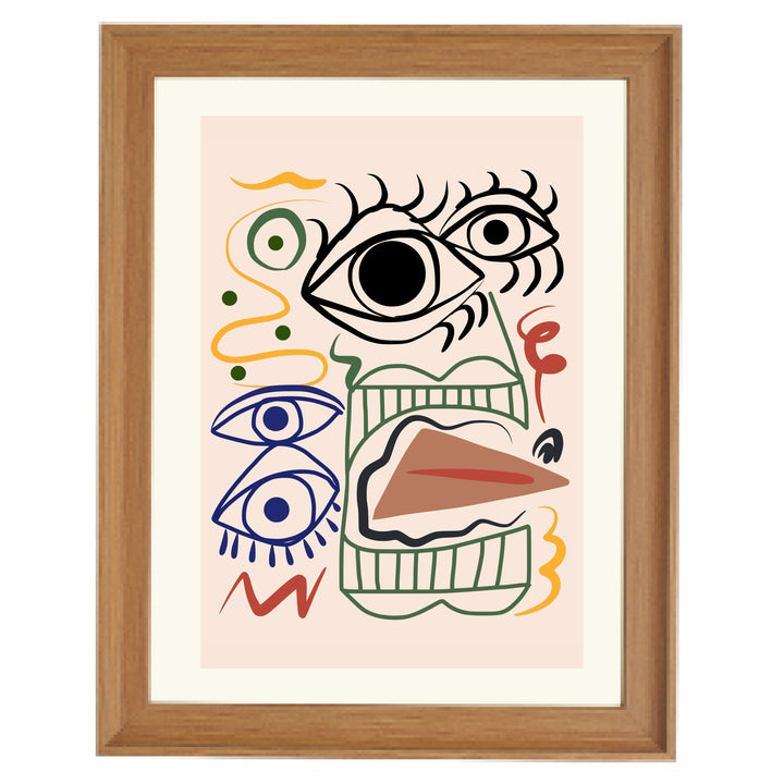 Line Art Bizarre Totem By Little Dean Art Print