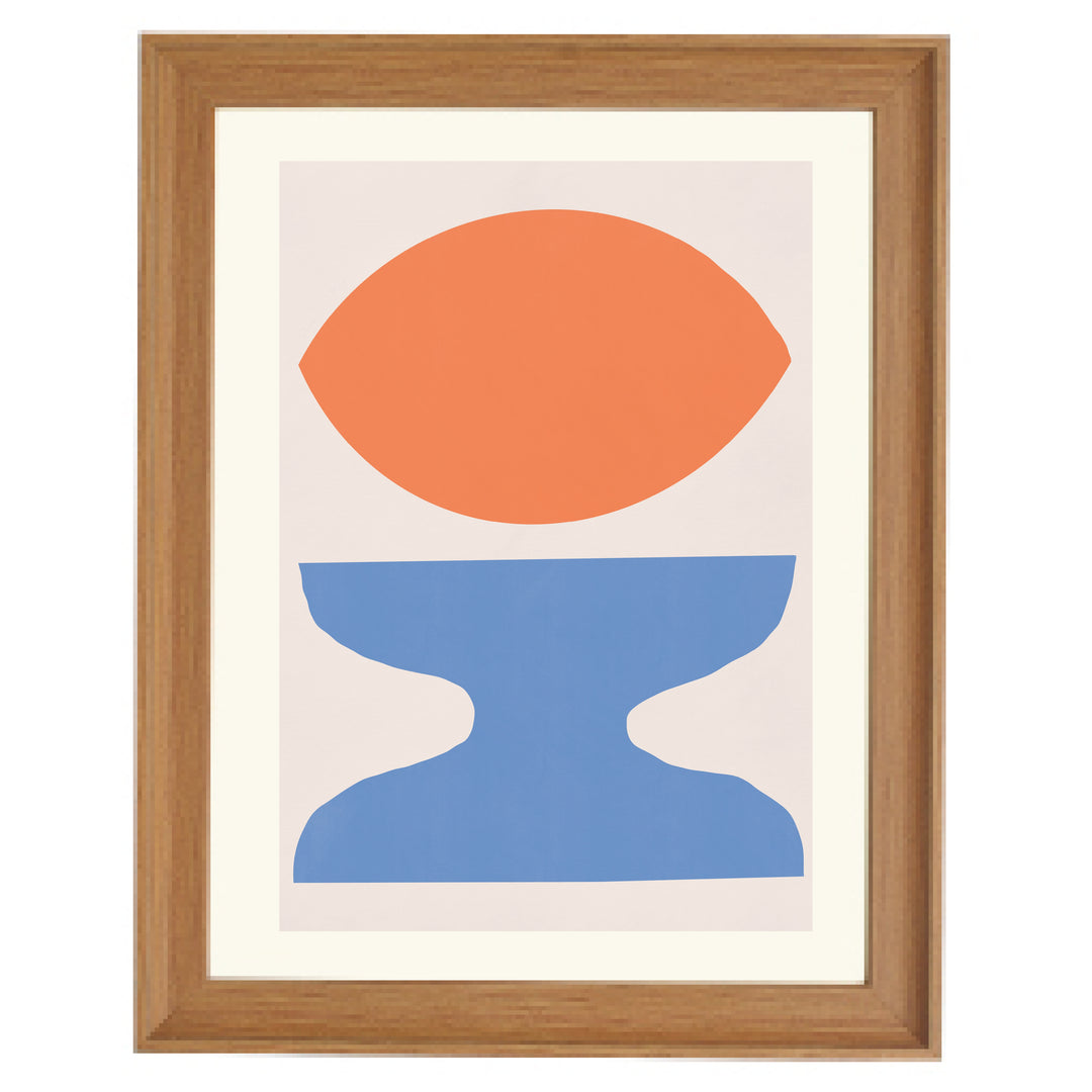 Organic Shapes In Orange and Blue By Little Dean Art Print