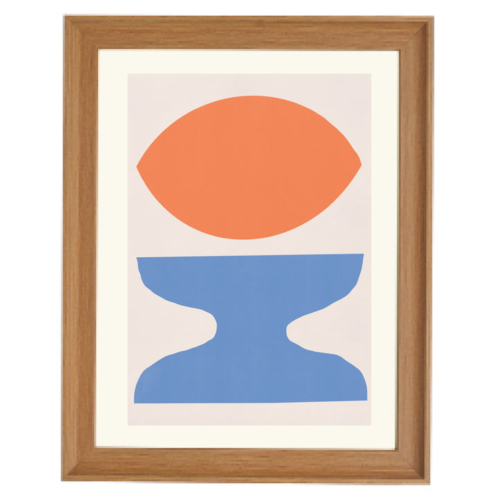 Organic Shapes In Orange and Blue By Little Dean Art Print