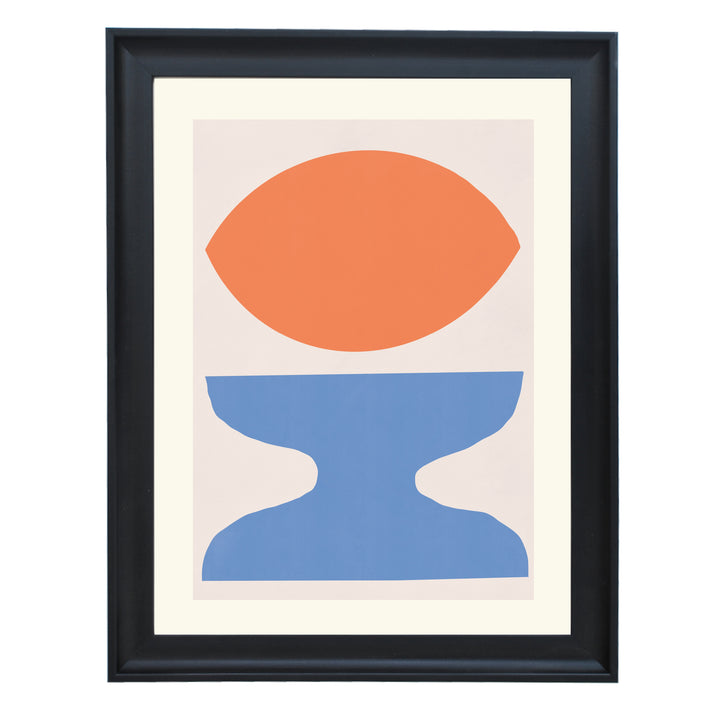 Organic Shapes In Orange and Blue By Little Dean Art Print