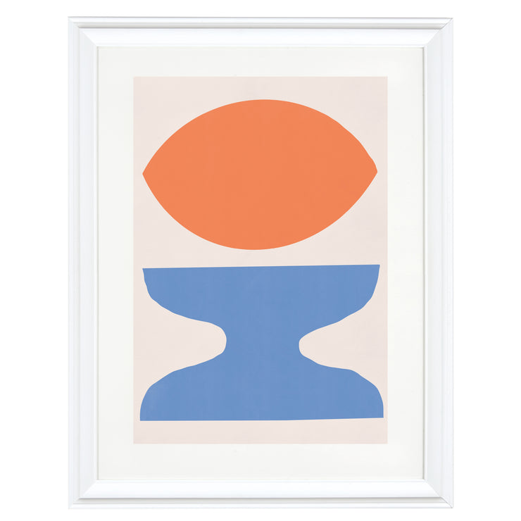 Organic Shapes In Orange and Blue By Little Dean Art Print