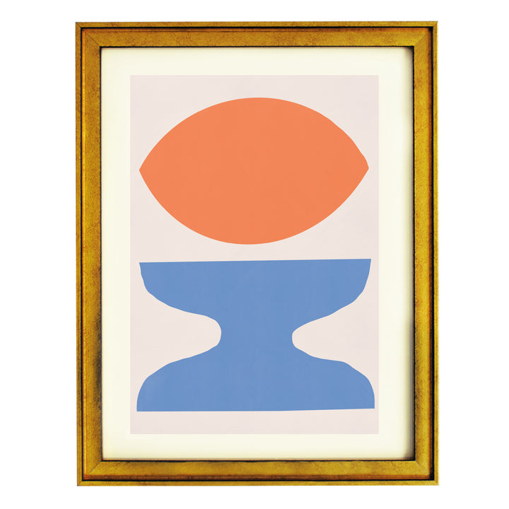 Organic Shapes In Orange and Blue By Little Dean Art Print