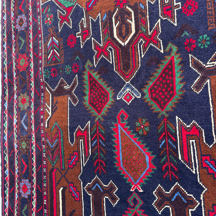 Shab Baluchi, one-of-a-kind Afghan rug — detail
