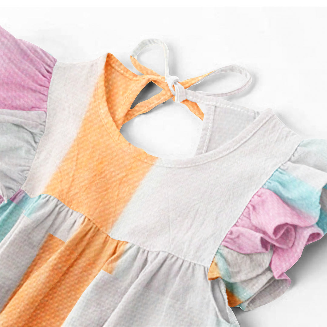 Organic Sleeve Nightdress - Pink & Orange