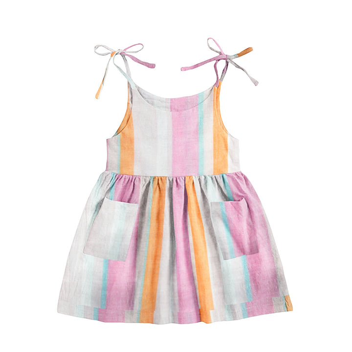 Organic  Sleeveless Nightdress - Pink & Orange