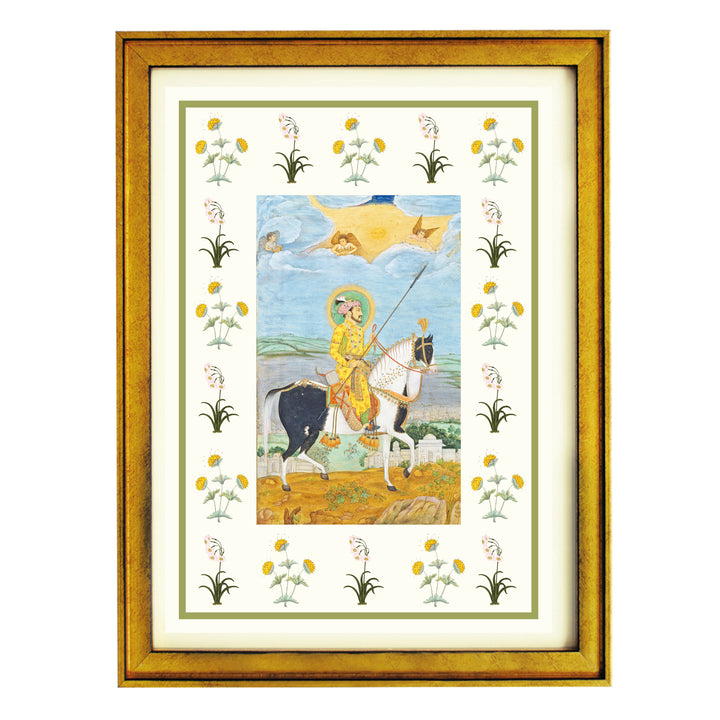 Portrait of Shah Jahan on Horseback 19th century Art Print