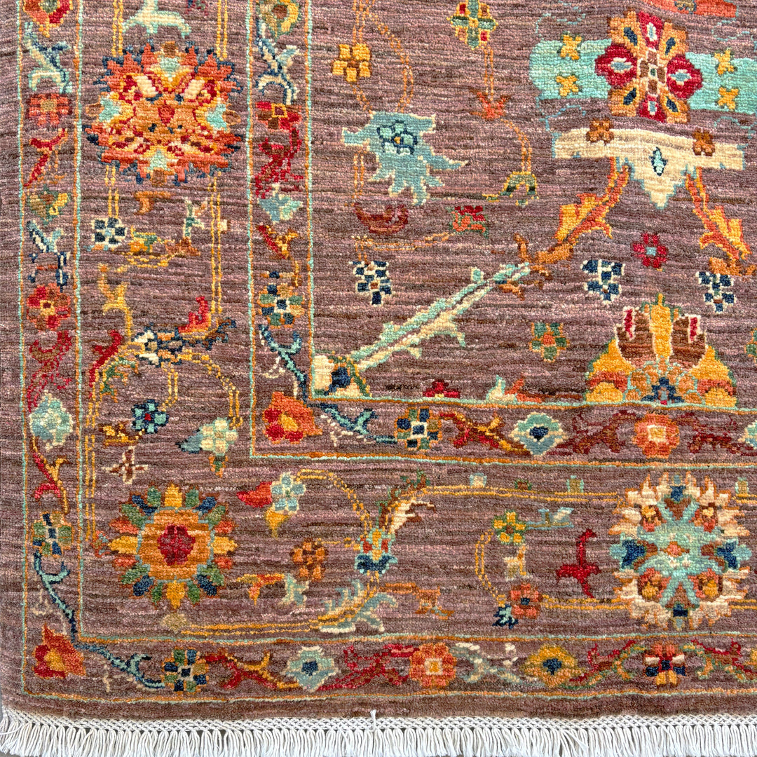 Jamun Chobi, one-of-a-kind Afghan rug — close-up view