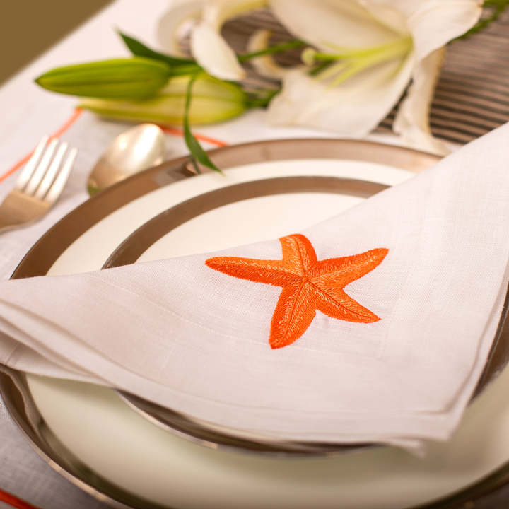Embroidered Cocktail Napkins - Star