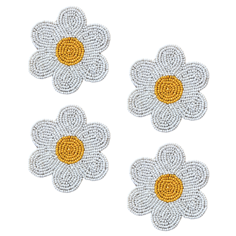 Beaded Daisy Bloom - Coasters