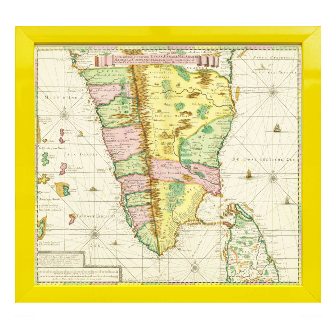 Map of South India Art Print