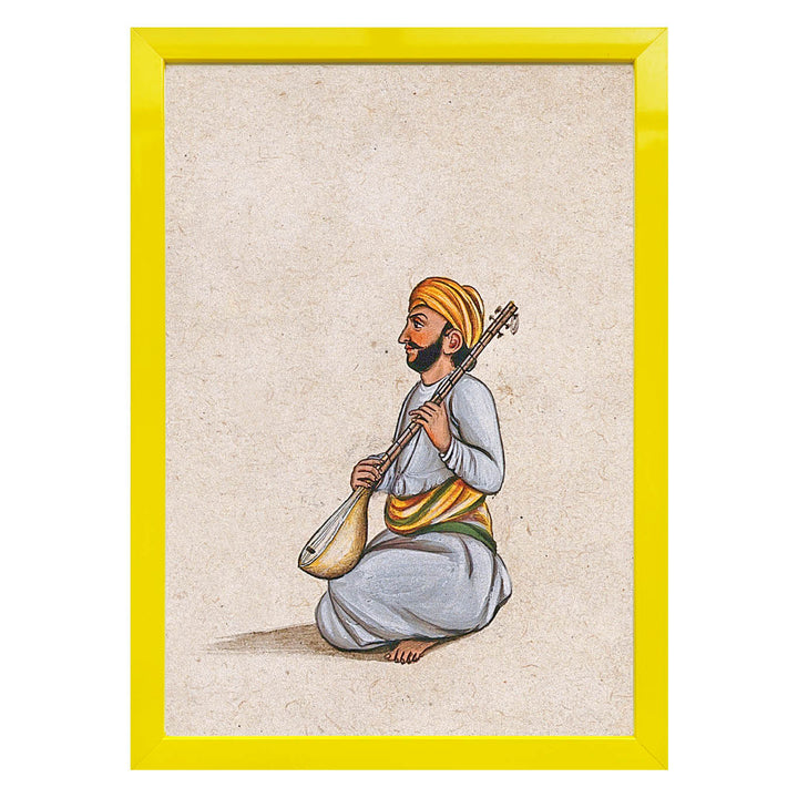 A musician playing the tampura (an Indian stringed instrument) Art Print