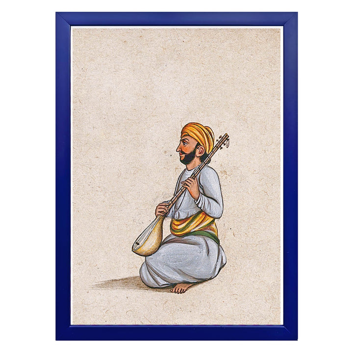 A musician playing the tampura (an Indian stringed instrument) Art Print