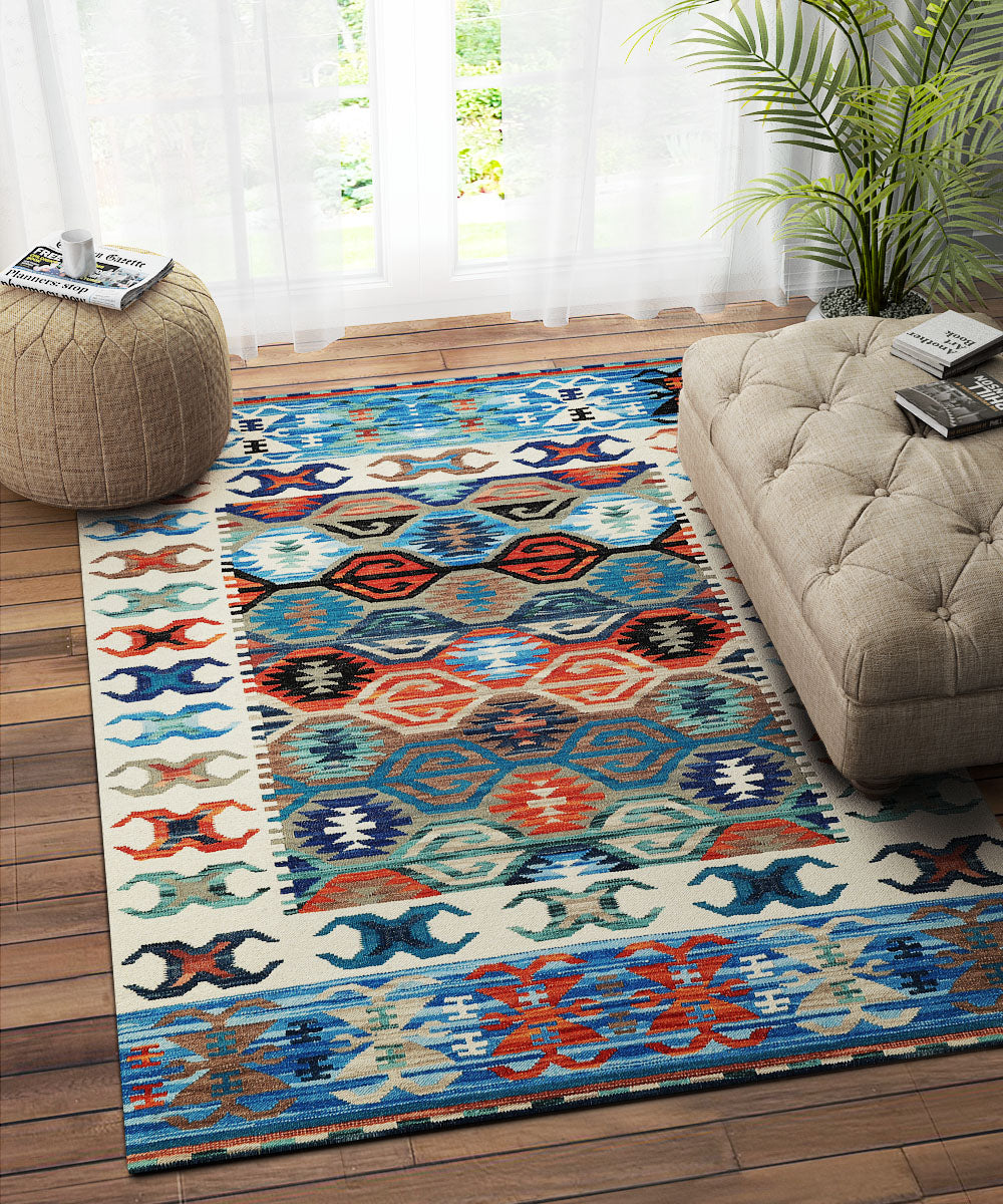 IVORY MULTICOLOR KILIM DHURRIE