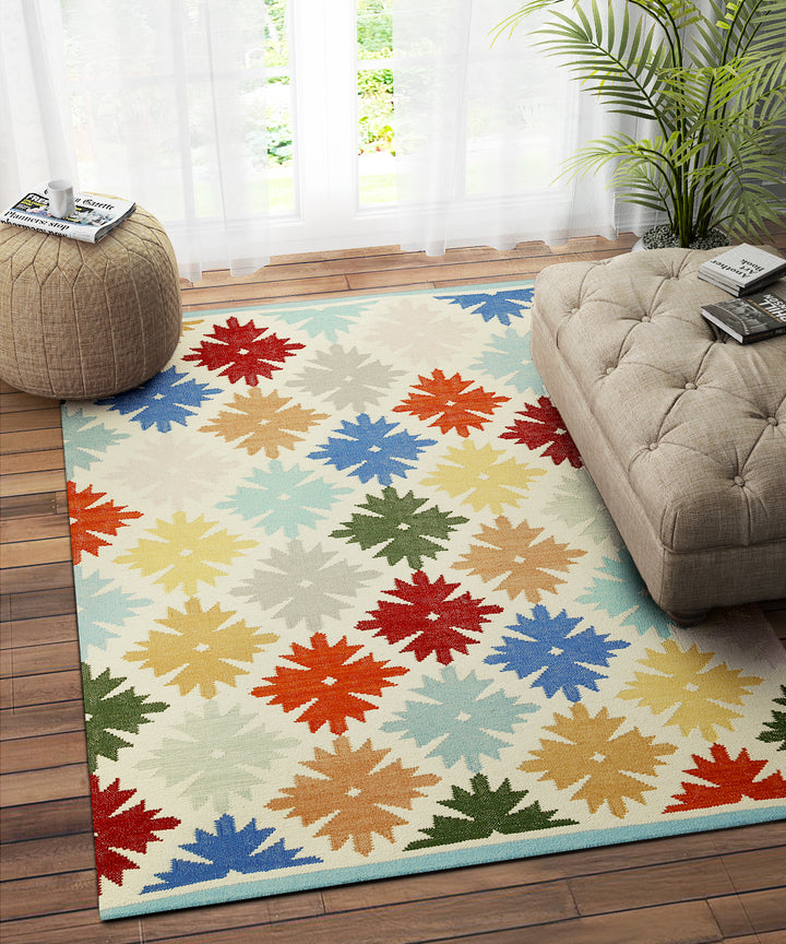 IVORY MULTICOLOR KILIM DHURRIE