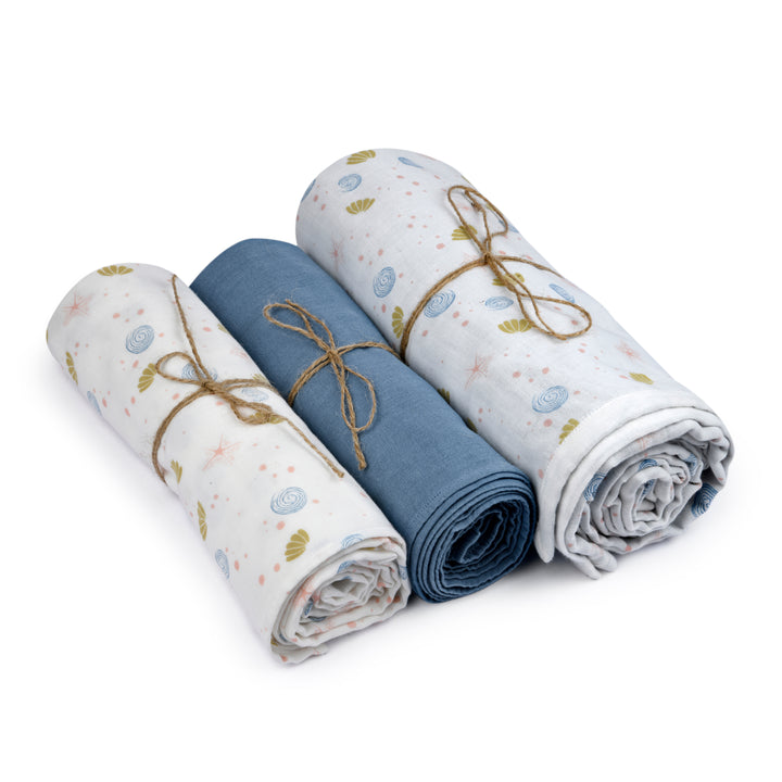 Sea of Dreams- Blanket & Swaddles (Set of 3)